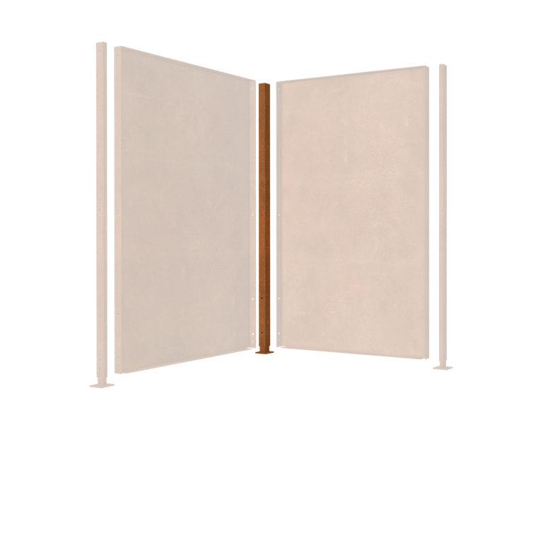 Corten acél állvány lapos alap 190 x 6 x 6 cm-es sarok