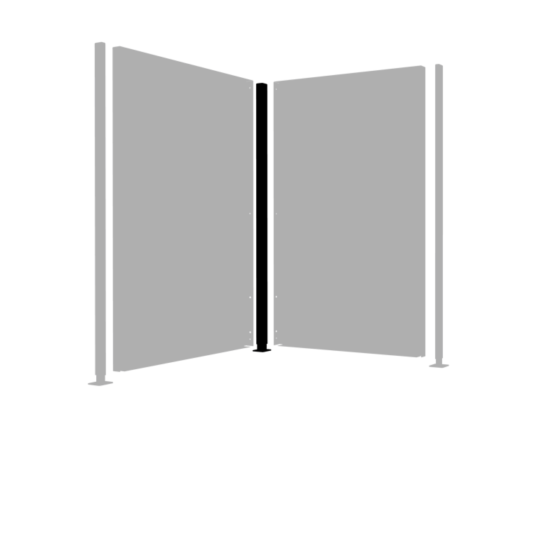 Porszórt acél állvány lapos alap 190 x 6 x 6 cm-es sarok