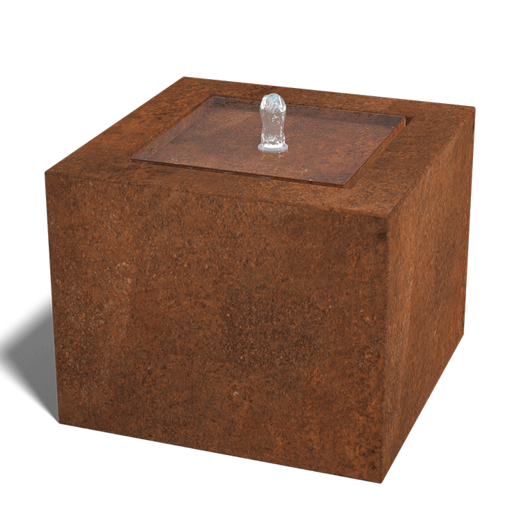 Corten acél szökőkút 50 x 50 x 40 cm