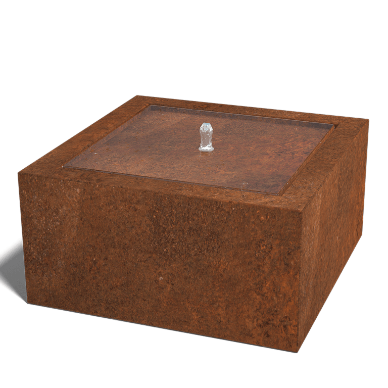 Corten acél szökőkút 80 x 80 x 40 cm