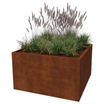 Corten acél hegesztett virágláda Montana 140 x 140 x 80 cm