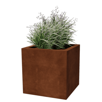 Corten acél hegesztett virágláda Montana 50 x 50 x 50 cm