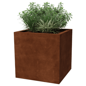 Corten acél hegesztett virágláda Montana 70 x 70 x 70 cm