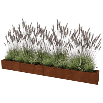Corten acél virágláda Texas xxl 320 x 30 cm