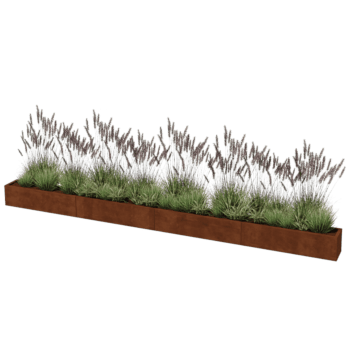 Corten acél virágláda Texas xxl 480 x 30 cm