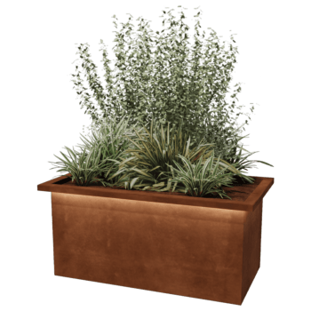 Corten acél hegesztett virágláda Alabama LED-del 100 x 50 x 50 cm