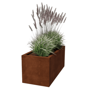 Corten acél hegesztett virágláda Montana 120 x 50 x 50 cm