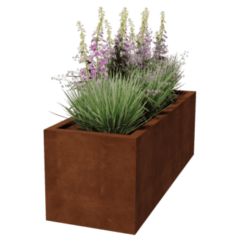 Corten acél hegesztett virágláda Montana 150 x 50 x 50 cm