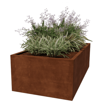 Corten acél hegesztett virágláda Montana 200 x 100 x 60 cm