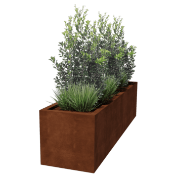 Corten acél hegesztett virágláda Montana 200 x 50 x 50 cm