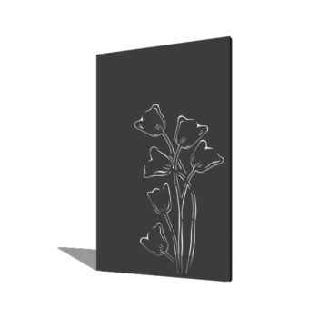 Porszórt acél panel tulipán aszimmetrikus 120 x 6 x 190 cm