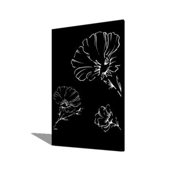Porszórt acél panel pipacs 120 x 6 x 190 cm