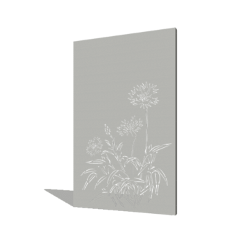 Porszórt acél panel búzavirág 120 x 6 x 190 cm