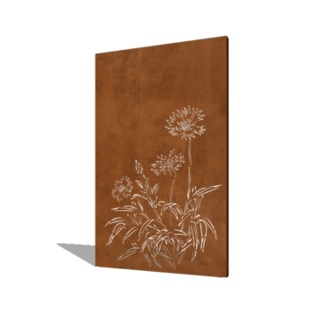 Corten acél panel búzavirág 120 x 6 x 190 cm
