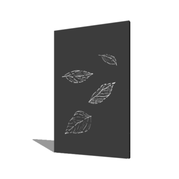 Porszórt acél panel kis hulló levelek 120 x 6 x 190 cm