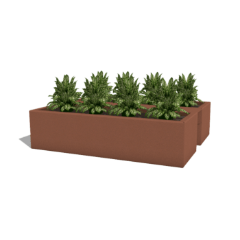 Porszórt acél virágláda erkélyre 60 cm