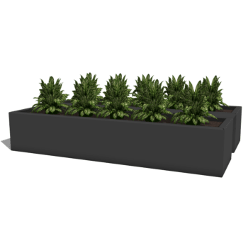 Porszórt acél virágláda erkélyre 80 cm
