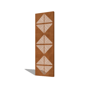Corten acél panel vonalak összetétel 4 60 x 6 x 190 cm