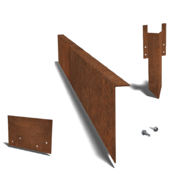 Corten acél szegély vastag 12 cm-es teljes készlet 15 méterenként