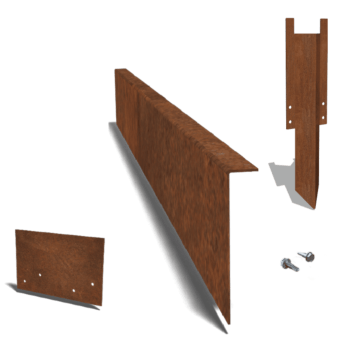 Corten acél szegély vastag 22 cm-es teljes készlet 15 méterenként