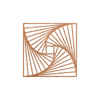 Corten acél fali dekoráció Geometriai formák 3.0