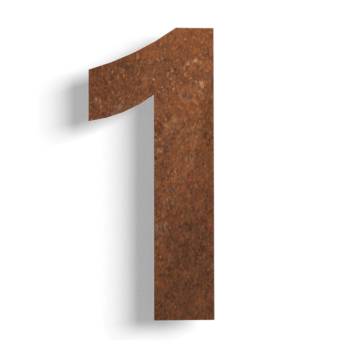Corten acél házszám 1 - 30 cm
