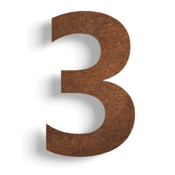 Corten acél házszám 3 - 15 cm