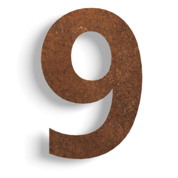Corten acél házszám 9 - 30 cm