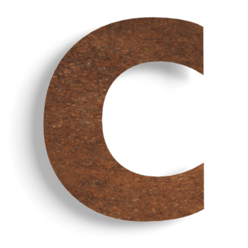 Házszám corten acél (födém) 0 - 15 cm c - 10 cm