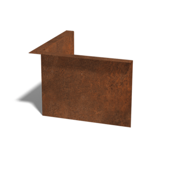 Corten acél szegély vastag 22 cm belső sarok