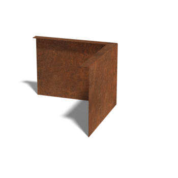 Corten acél szegély vastag 22 cm külső sarok