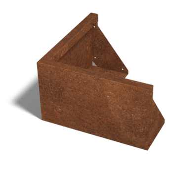 Corten acél támfal külső sarok 50 x 50 cm (magasság 30 cm)