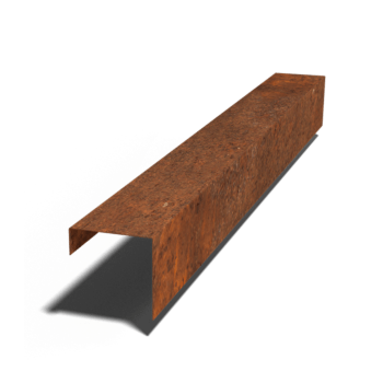 Corten acél fedőprofil 15 x 15 x 5 cm (hossza 150 cm)