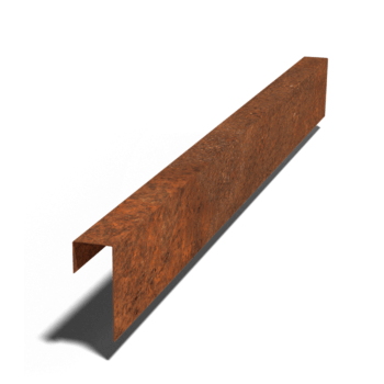 Corten acél fedőprofil 15 x 6 x 5 cm (hossza 150 cm)