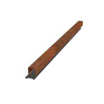 Corten acél fedőprofil 5 x 5 x 5 cm (hossza 150 cm)