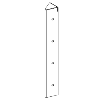 Sarokdarab corten acél 45° 40 cm