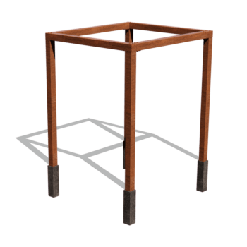 Corten acél pergola beállítás négyzet 224 x 200 cm