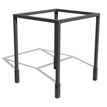 Porszórt acél pergola beállítás 274 x 250 cm-es négyzet