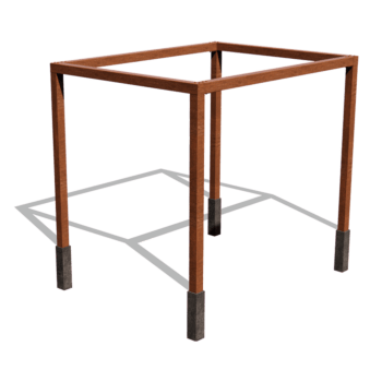 Corten acél pergola beállítás négyzet 324 x 250 cm