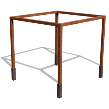 Corten acél pergola beállítás négyzet 324 x 300 cm