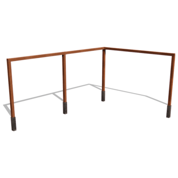 Corten acél pergola sarokegység 600 x 412 cm