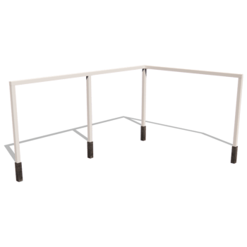 Porszórt acél pergola sarokegység 600 x 412 cm