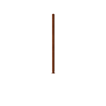 Corten acél kerti kerítés H végoszlop talplemezzel 190 x 6 x 6 cm