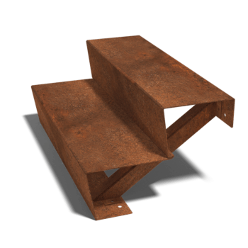 Corten acél lépcső New York 2 lépcsőfok (szélesség 80 cm)