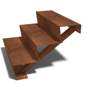Corten acél lépcső New York 3 lépcsőfok (szélesség 100 cm)