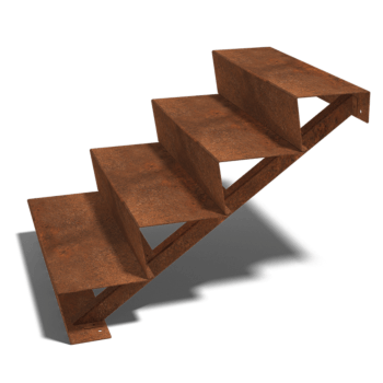 Corten acél lépcső New York 4 lépcsőfok (szélesség 120 cm)