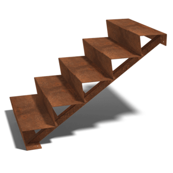 Corten acél lépcső New York 5 lépcsőfok (szélesség 80 cm)