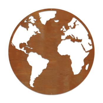 Corten acél fali dekoráció Világtérkép