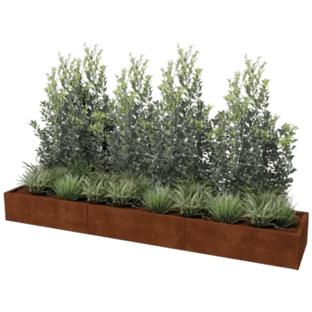 Corten acél virágláda XXL - Téglalap - 300 x 60 cm