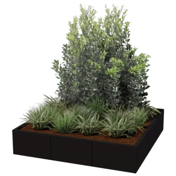 Acél virágláda XXL - Négyzet - 150 x 150 cm